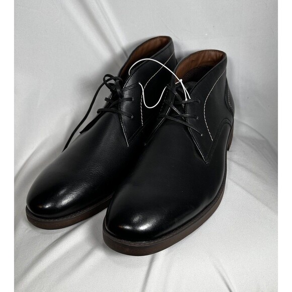 Fairlane Mens Black Shoes Size 12 Derby /Dress/Casual/Work Shoes New Without Box - Picture 1 of 9